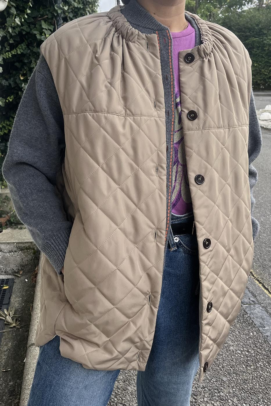 Veste manche courte beige