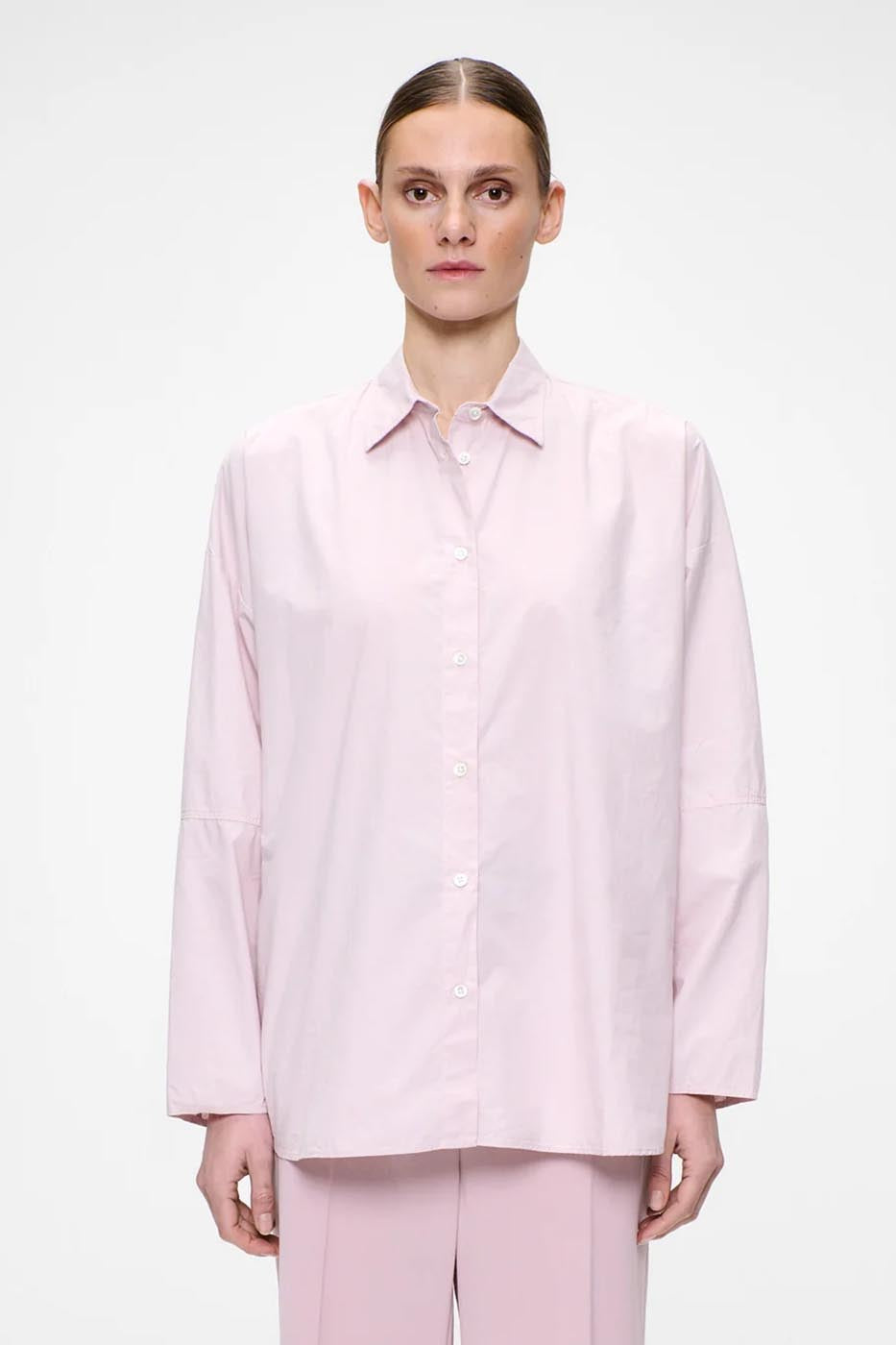 CHEMISE À MANCHES LARGES EN POPLINE DE COTON