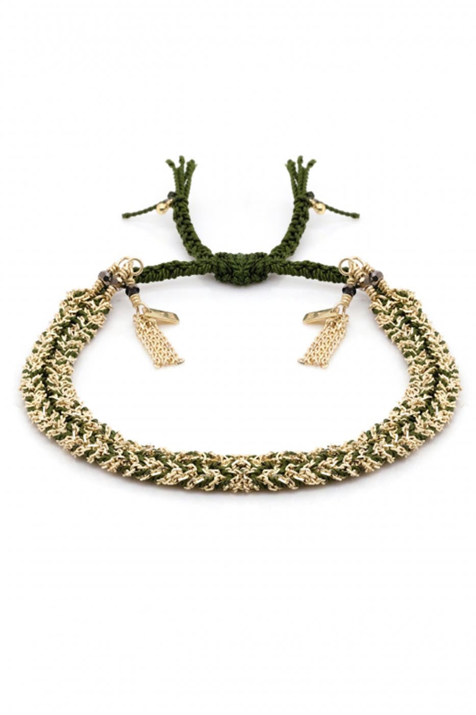 N° 183 BRACELET TRESSÉ GOLD KAKI