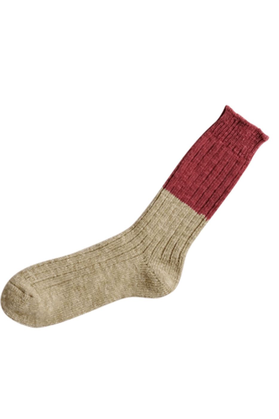 CHAUSSETTES EN LAINE ET COTON SLAB BEIGE