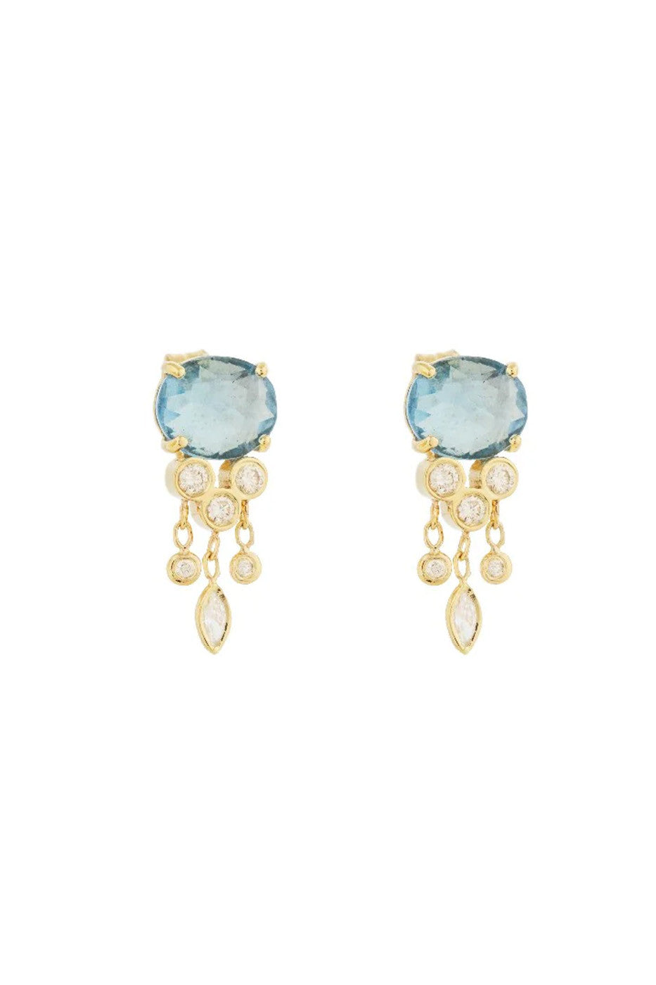 AQUAMARINE & DIAMOND JELLYFISH EARRINGS