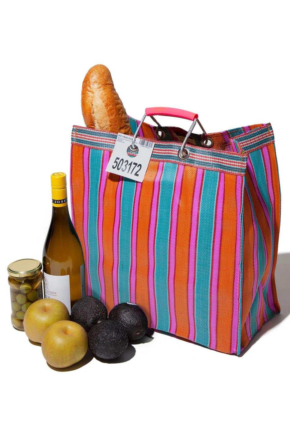RECYCLED PLASTIC STRIPE BAG