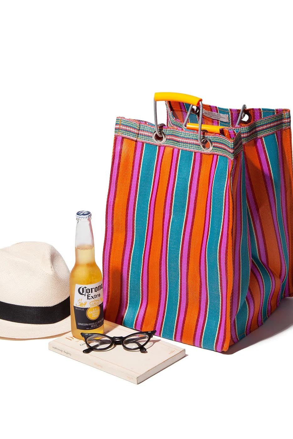 RECYCLED PLASTIC STRIPE BAG / Rectangle D26