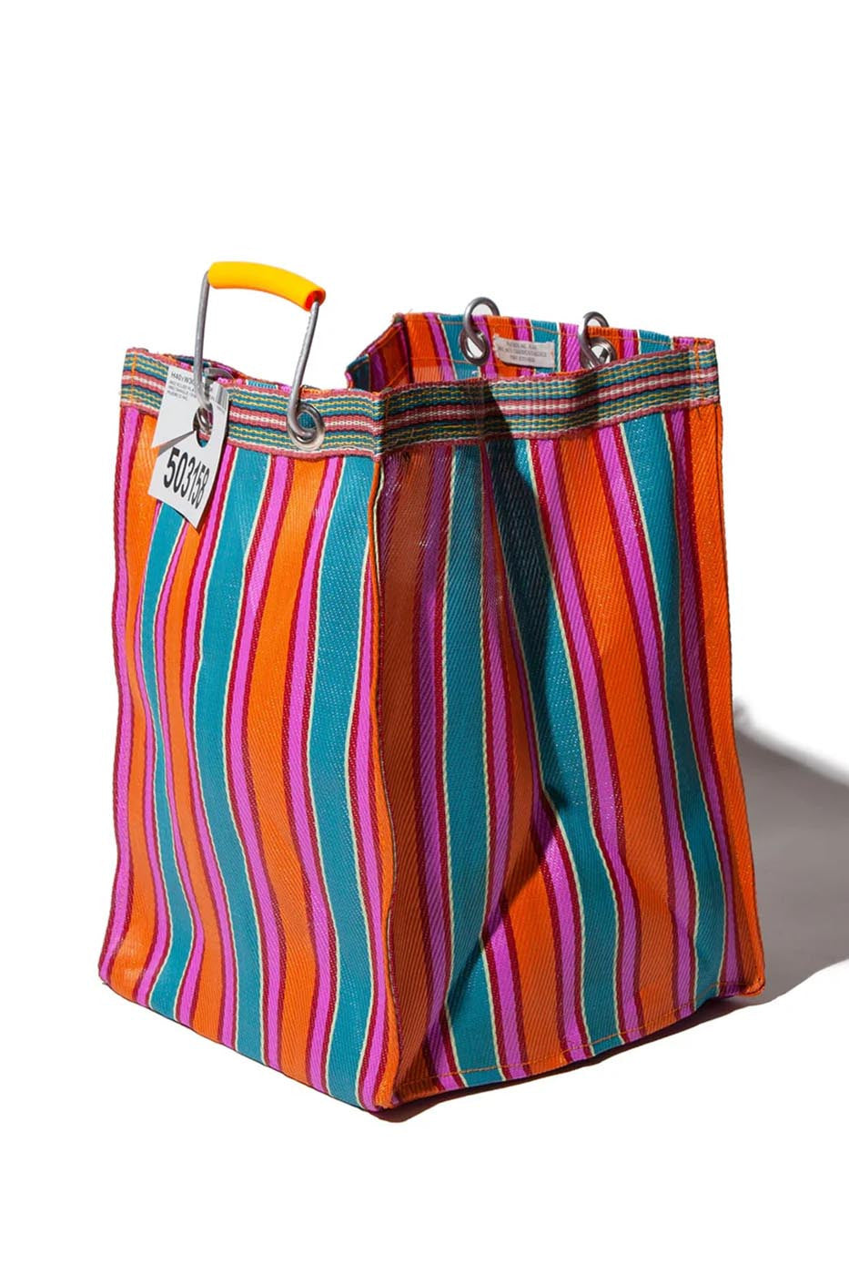 RECYCLED PLASTIC STRIPE BAG / Rectangle D26