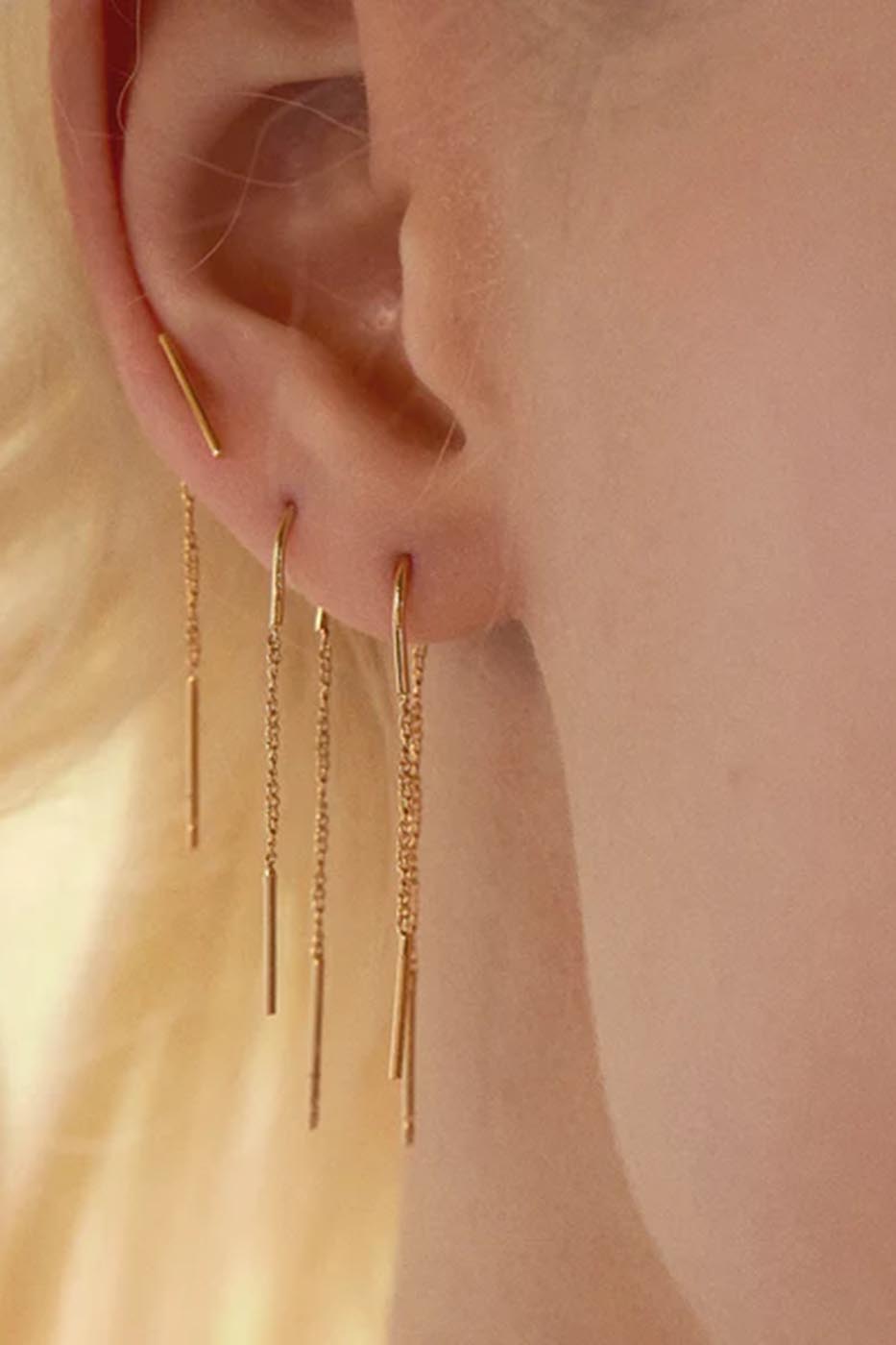 Boucles d'oreilles à double chaîne Adèle