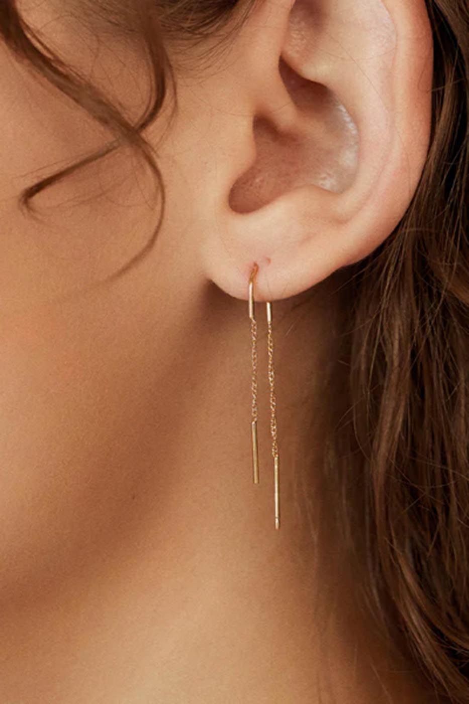 Boucles d'oreilles à double chaîne Adèle