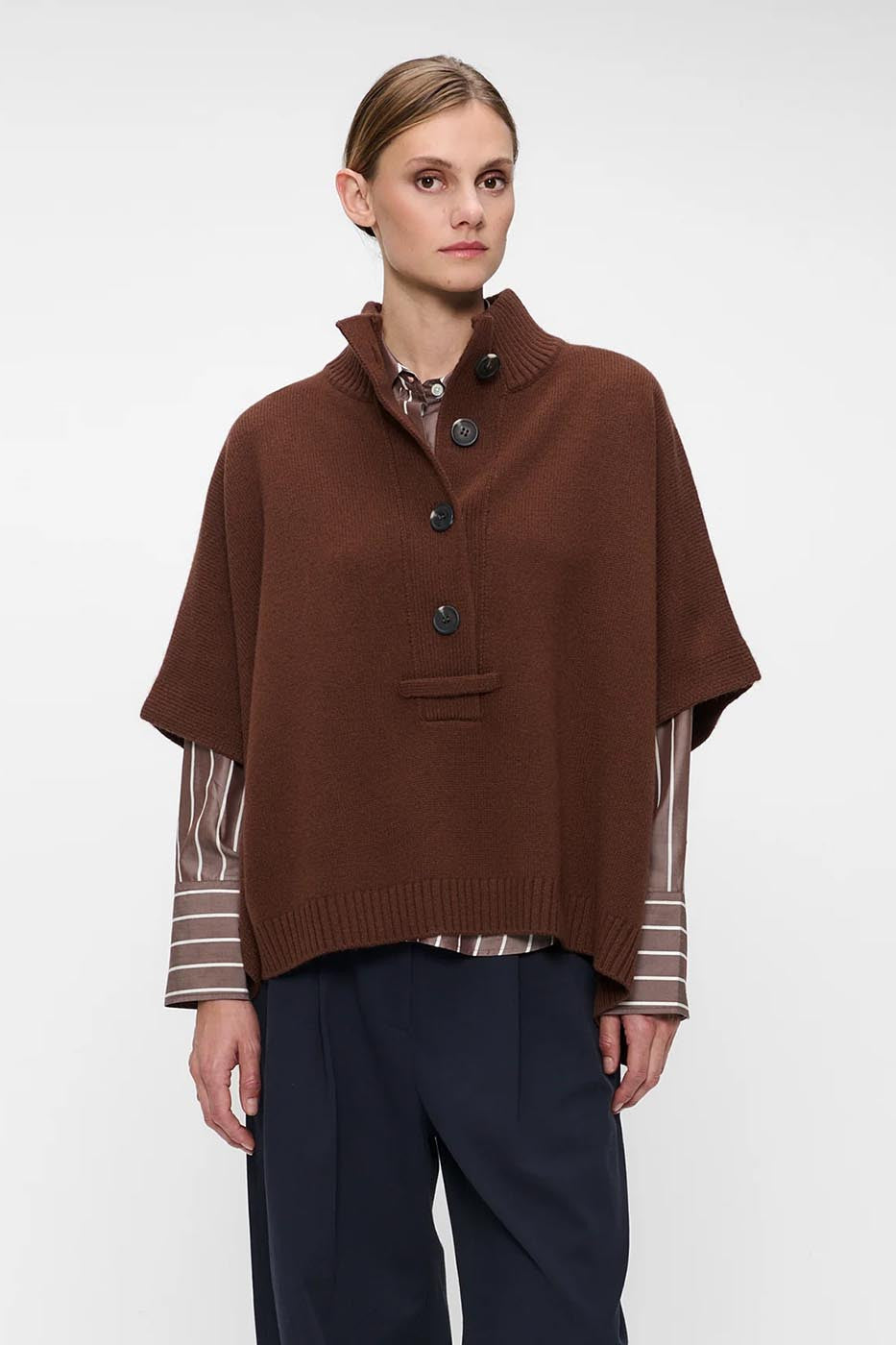 Poncho en laine fine