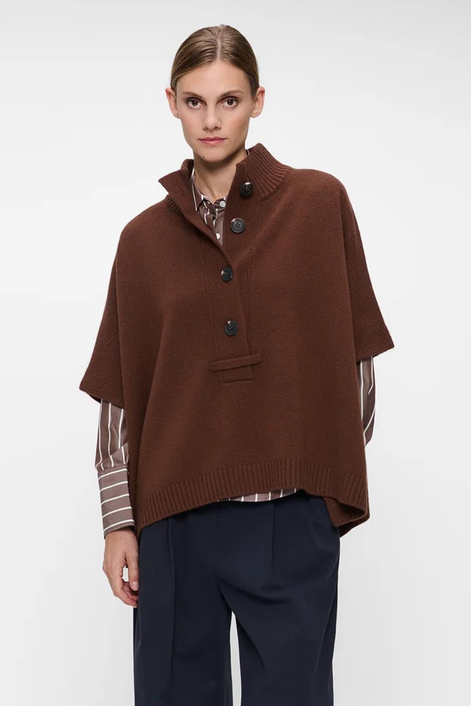 Poncho en laine fine