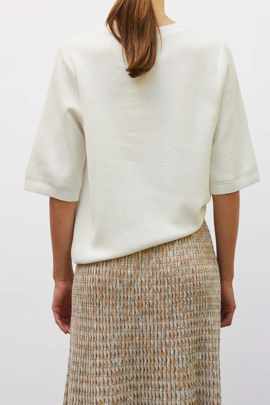 Top maille fine à reliefs vagues