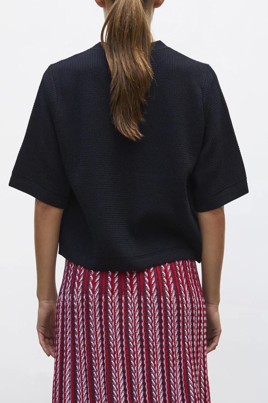 Top maille fine à reliefs vagues