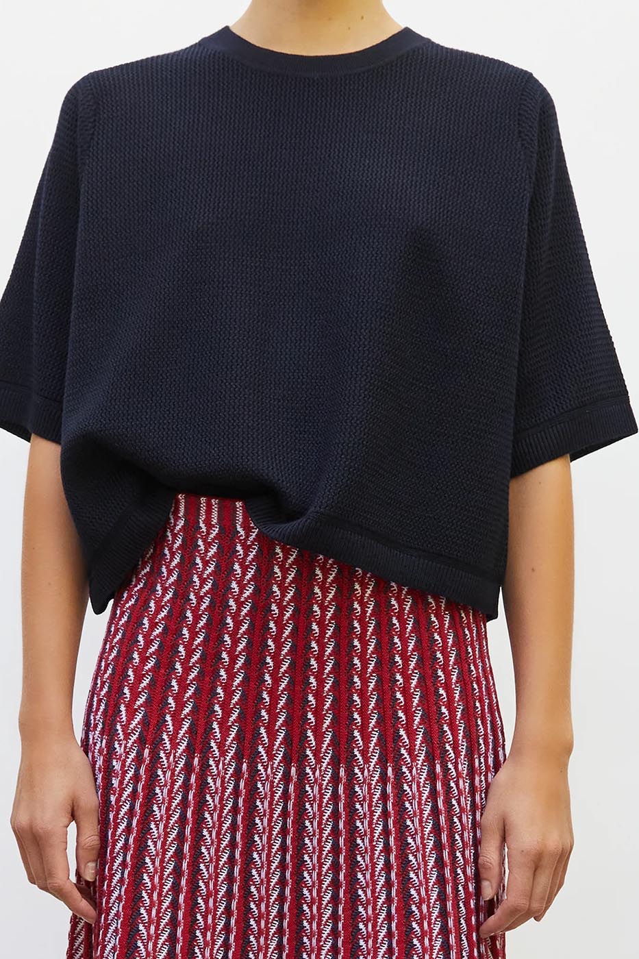 Top maille fine à reliefs vagues