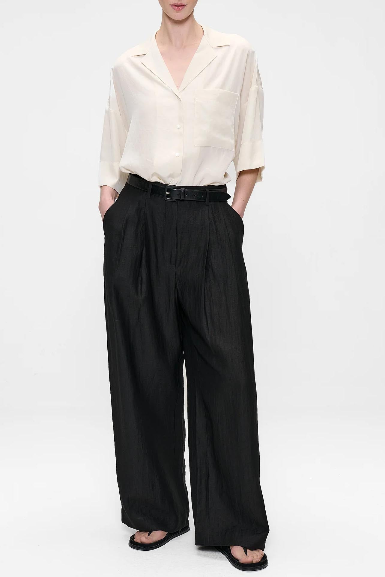PANTALON JADE EN LIN MÉLANGÉ LÉGER