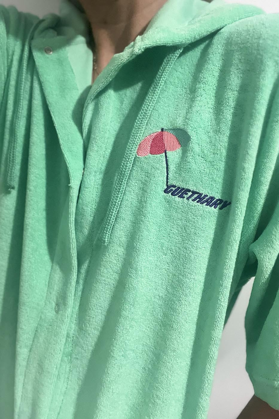 Poncho robe vert