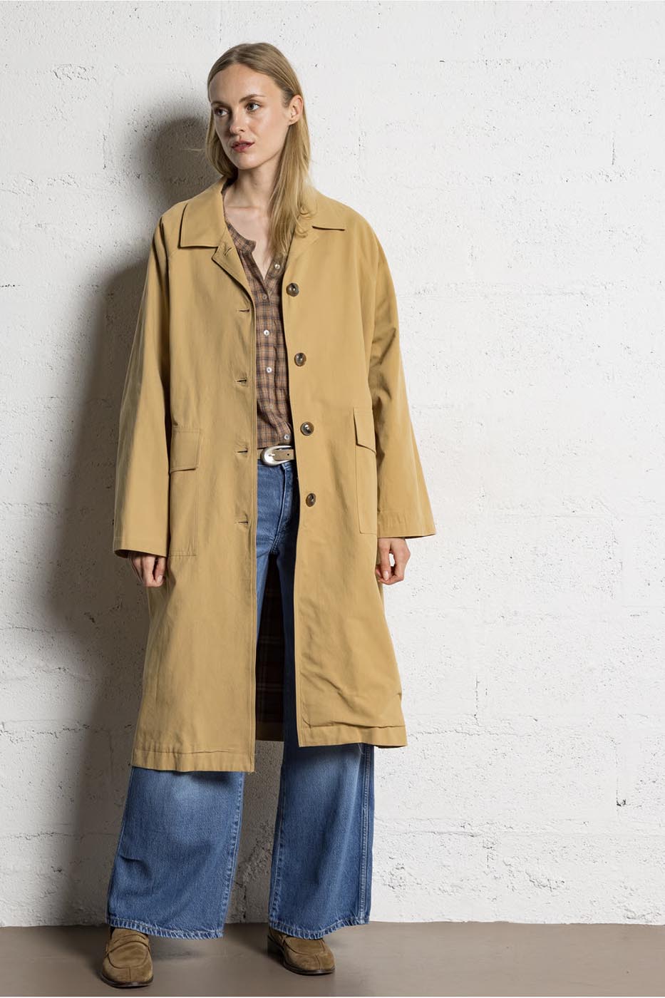 Trench-coat James oversize en coton