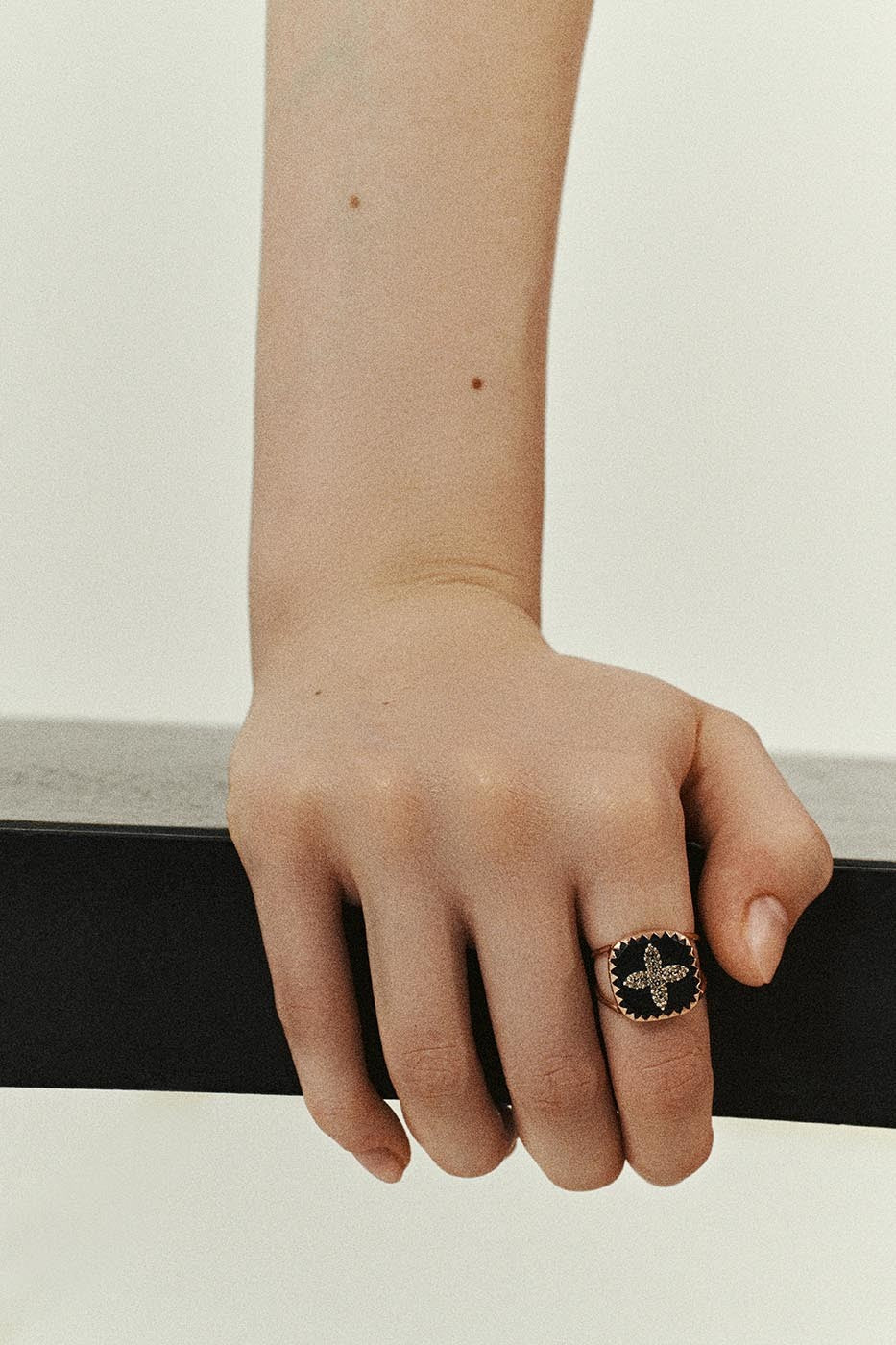 Bague Bowie n°2 noir diamants