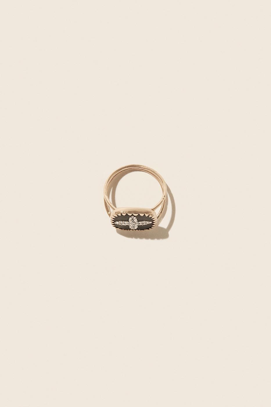 Bague Bowie n°2 noir diamants
