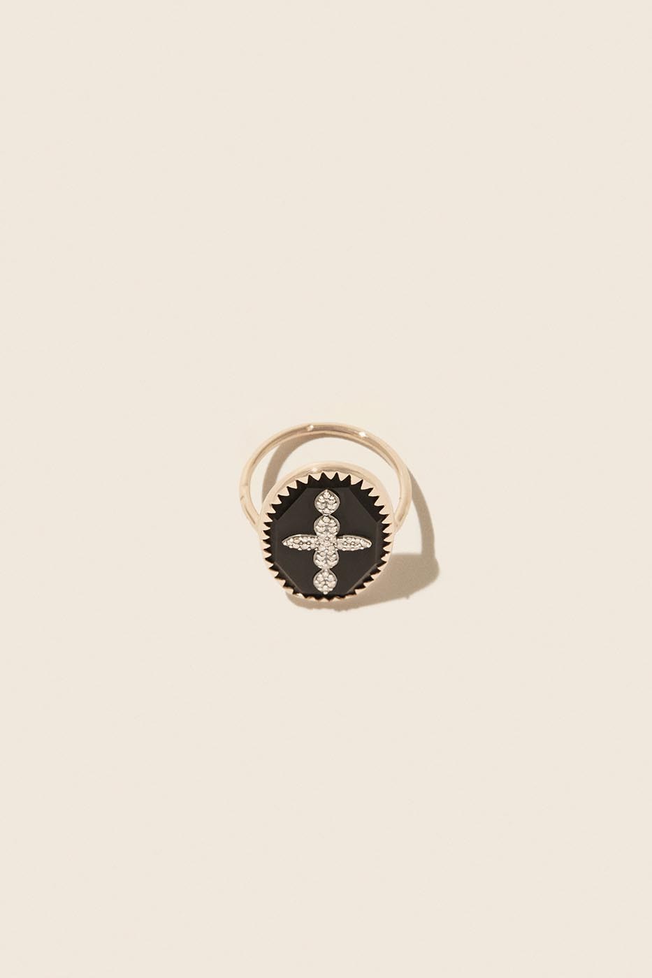 Bague Bowie n°3 noir diamants