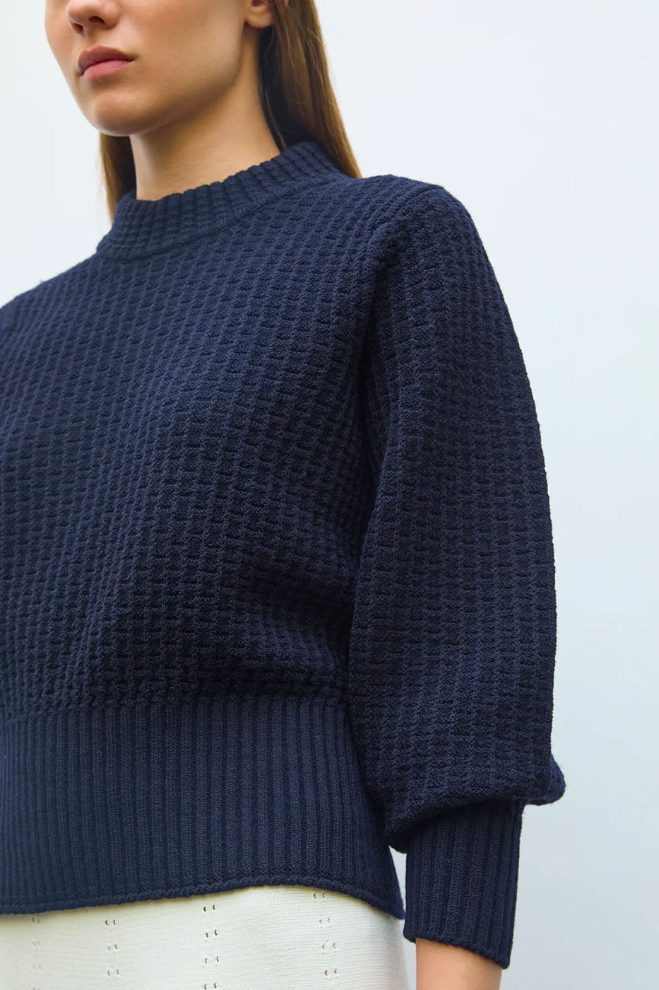 Pull maille gaufrée