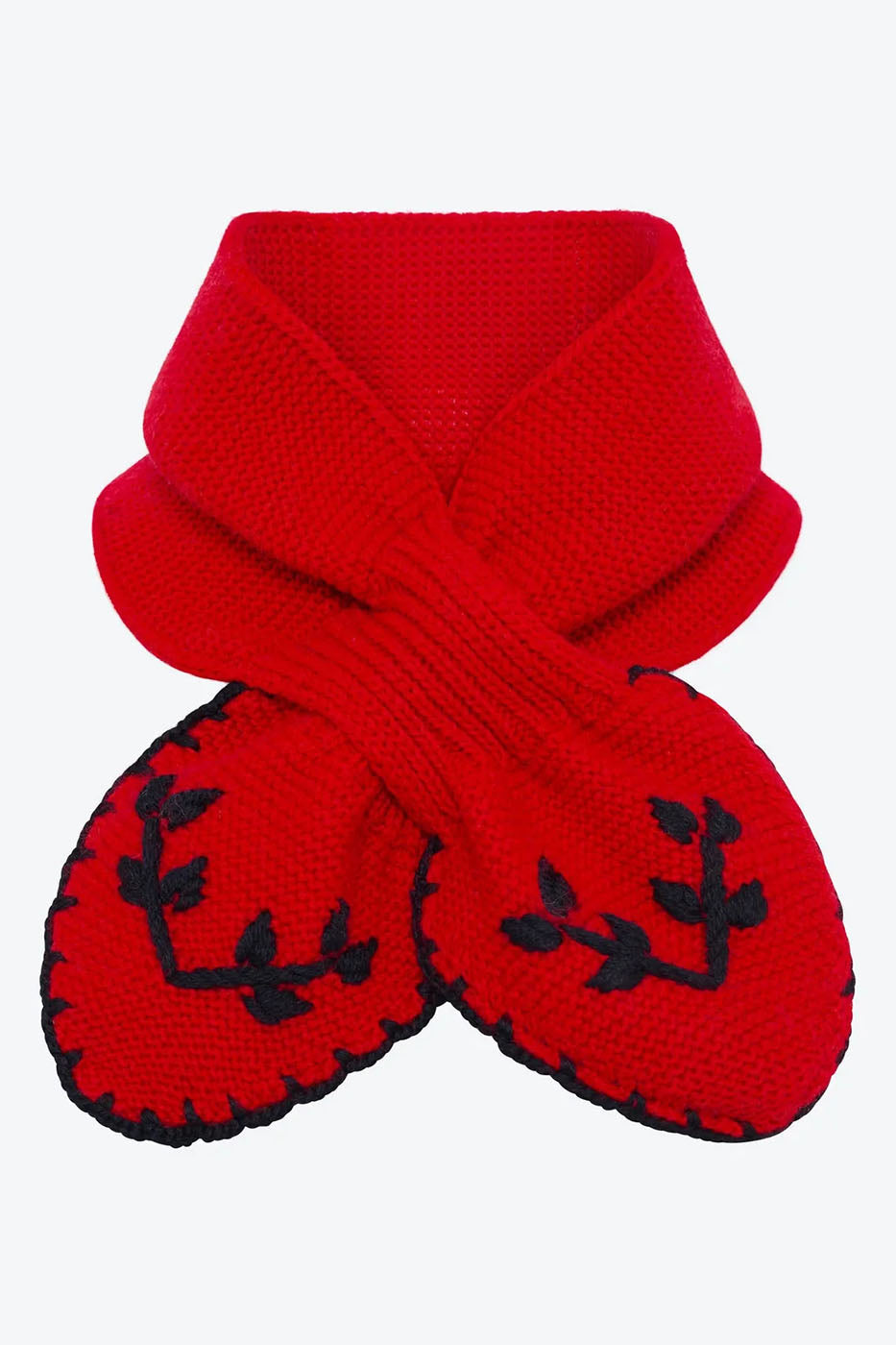 Tour de cou brodé main Molli Rouge