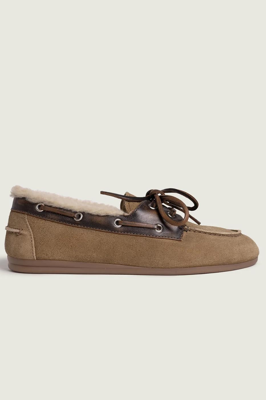 Boat Loafer Brushed Fur - Suede/ Leather | Coffee/ Caramelo