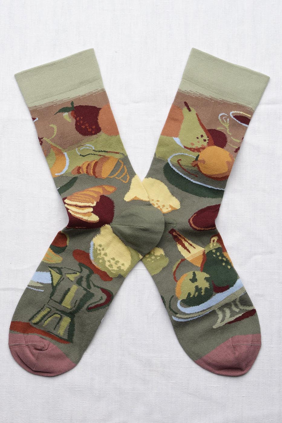 Chaussettes Brunch Vert et Gris