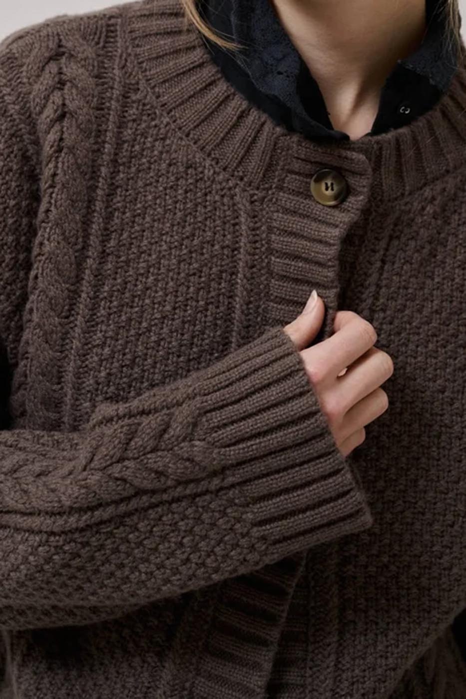 Cardigan heather is knit