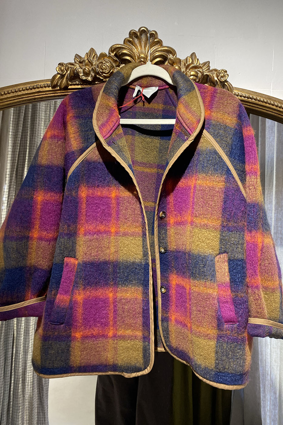 Veste à carreaux laine méangée