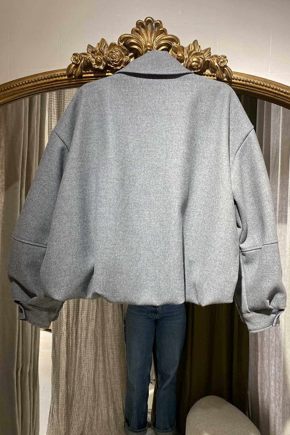 Blouson oversize gris