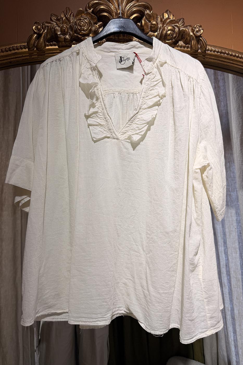 Blouse manches courtes écru