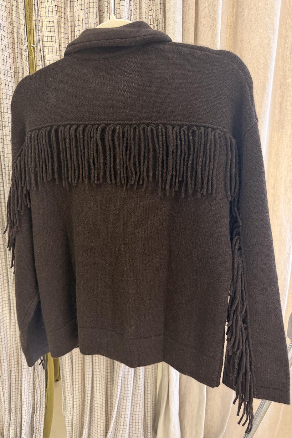 WES2625H Veste col cheminé franges