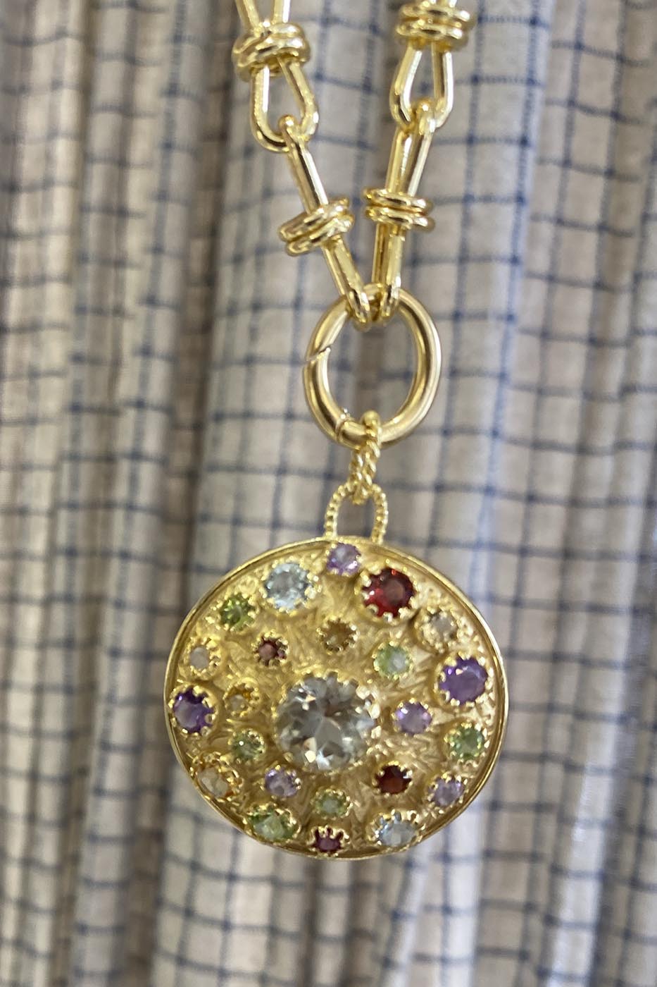 Collier riccio améthyste verte diaperis