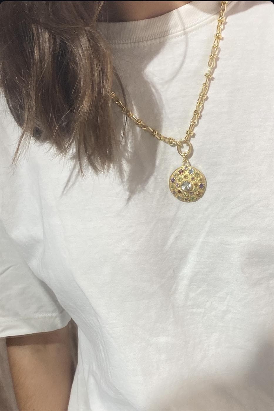 Collier riccio améthyste verte diaperis