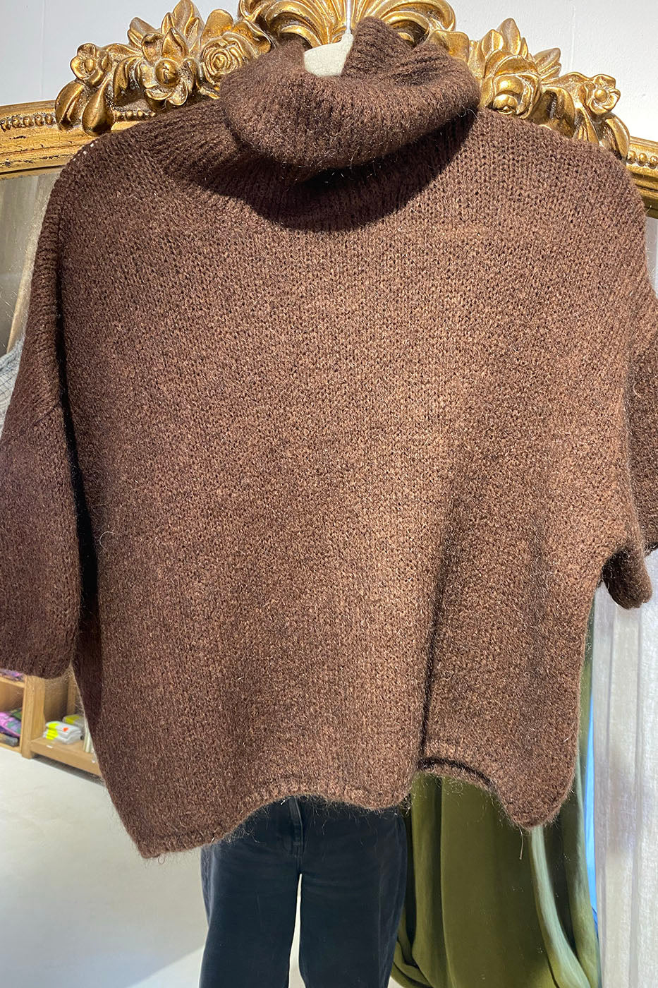 Pull poncho chocolat