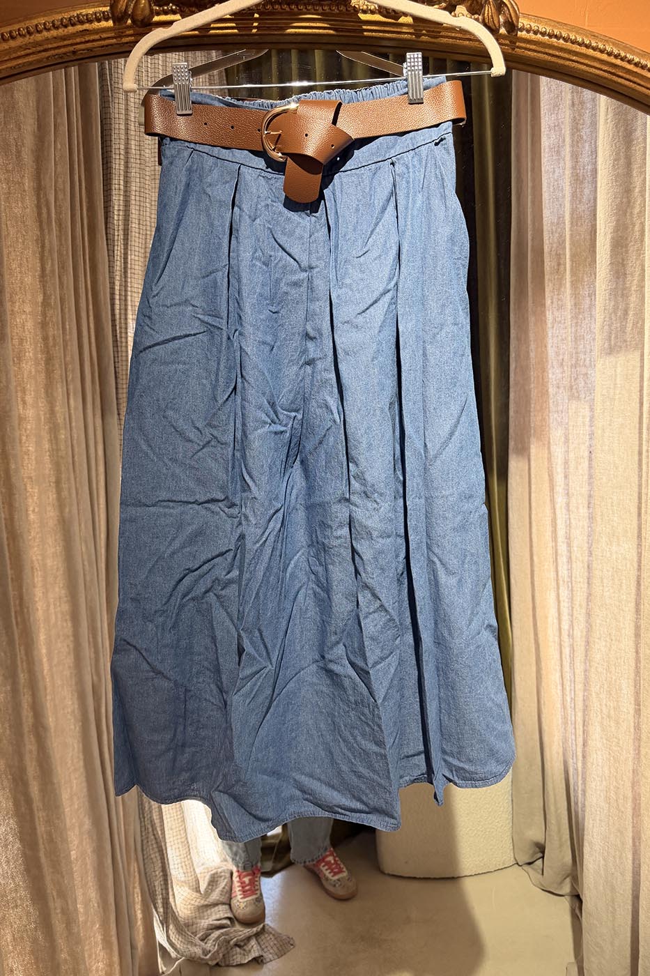 Jupe longue jeans clair