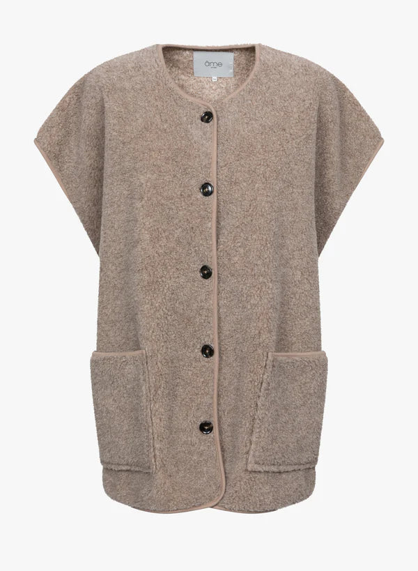 Ines Teddy Oversized Jacket | Taupe