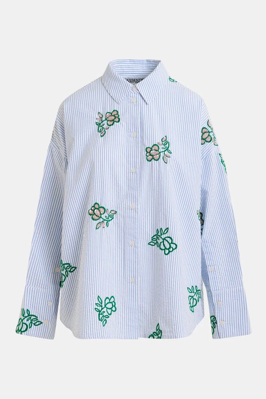 Chemise en coton blanche à fleurs