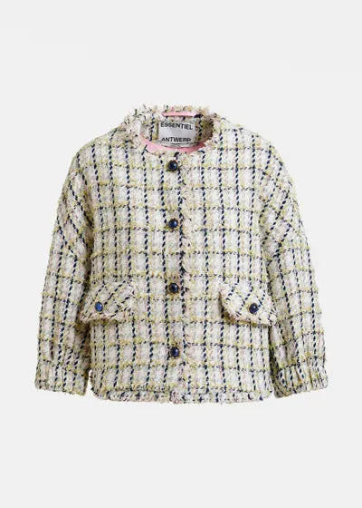 Veste oversize en laine cardée