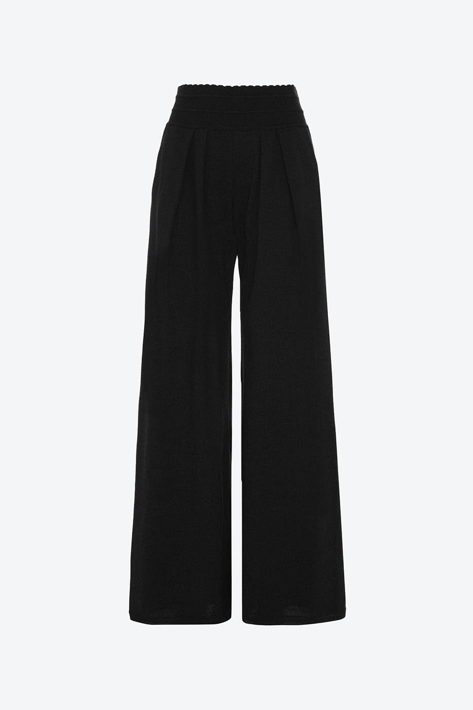 Pantalon fluide maille fine jersey noir