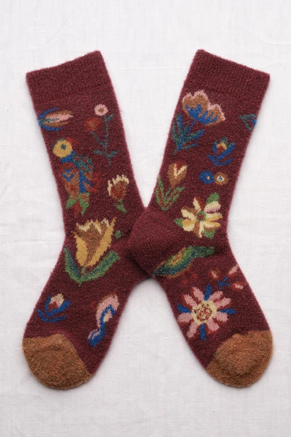 Chaussettes Mousse Fleurs & Oiseaux