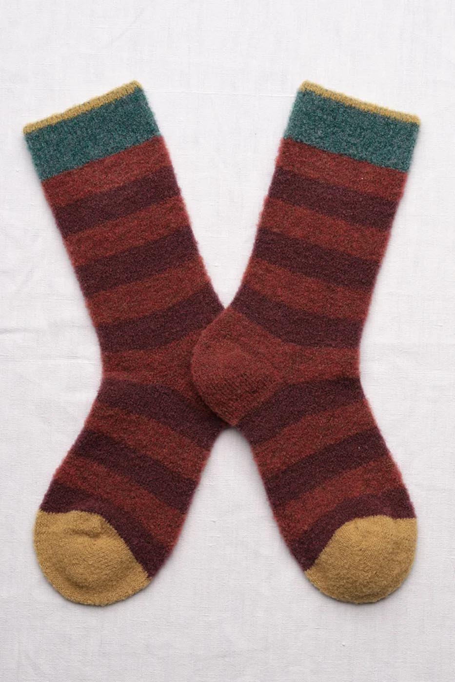 Chaussettes Mousse Rayures Rouille