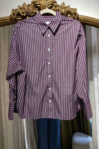Chemise rayé prune