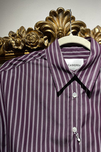 Chemise rayé prune