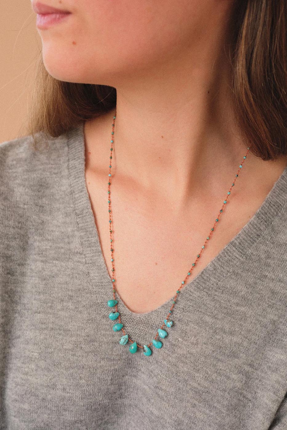 Collier 9 gouttes · Turquoise