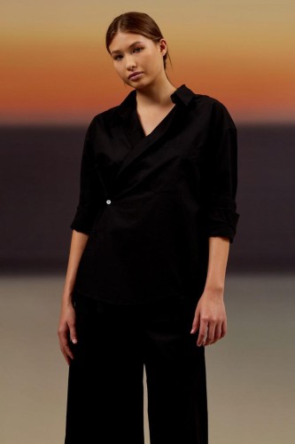 Chemise Diaz poplin noir