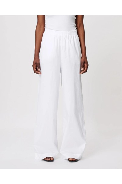 PANTALON À JAMBES LARGES EN COTON