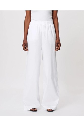 PANTALON À JAMBES LARGES EN COTON