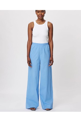 PANTALON À JAMBES LARGES EN COTON