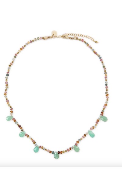 BRIOLETTES Collier Chrysoprases et Tourmalines 2