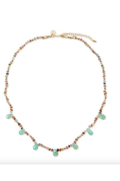 BRIOLETTES Collier Chrysoprases et Tourmalines