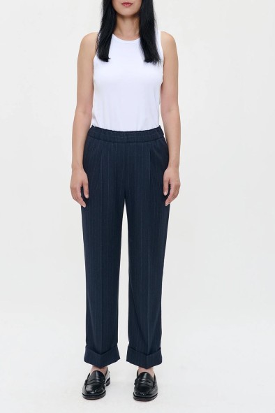 PIN STRIPE SEATTLE TURN-UP PANTS